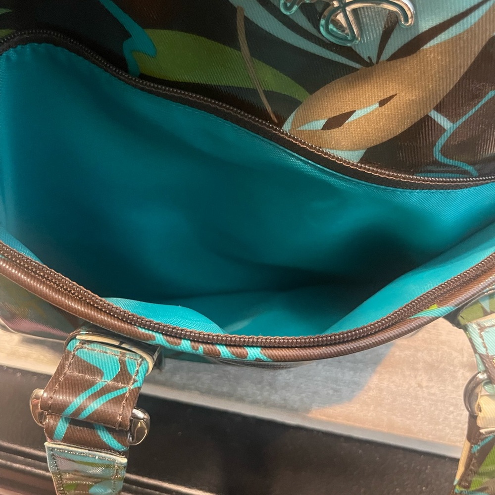 Floral Vintage ROXY 4 Piece Luggage Set in Teal & Brown gently used - Picture 5 of 16